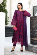 Pakistani Maria B Lawn Unstitched Three Piece - Plum Purple