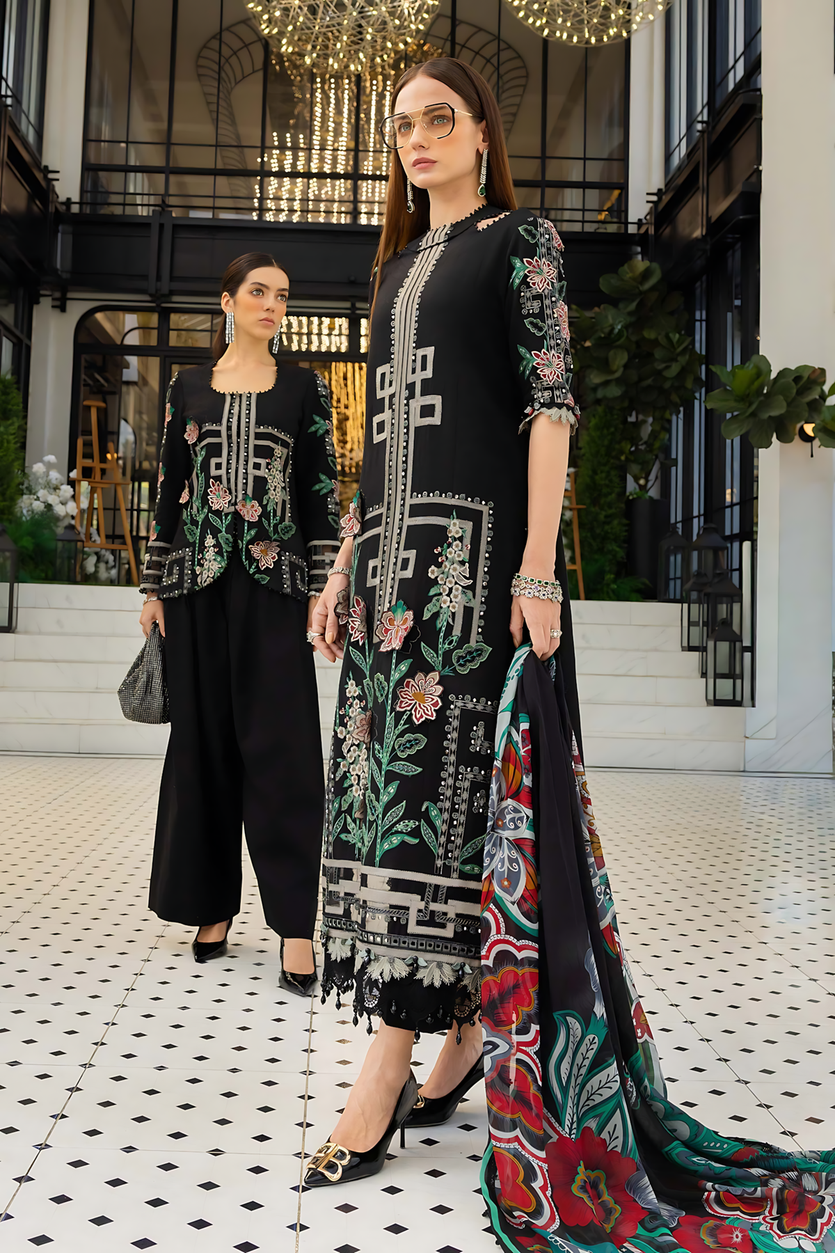 Pakistani Maria B Lawn Unstitched Three Piece - Onyx