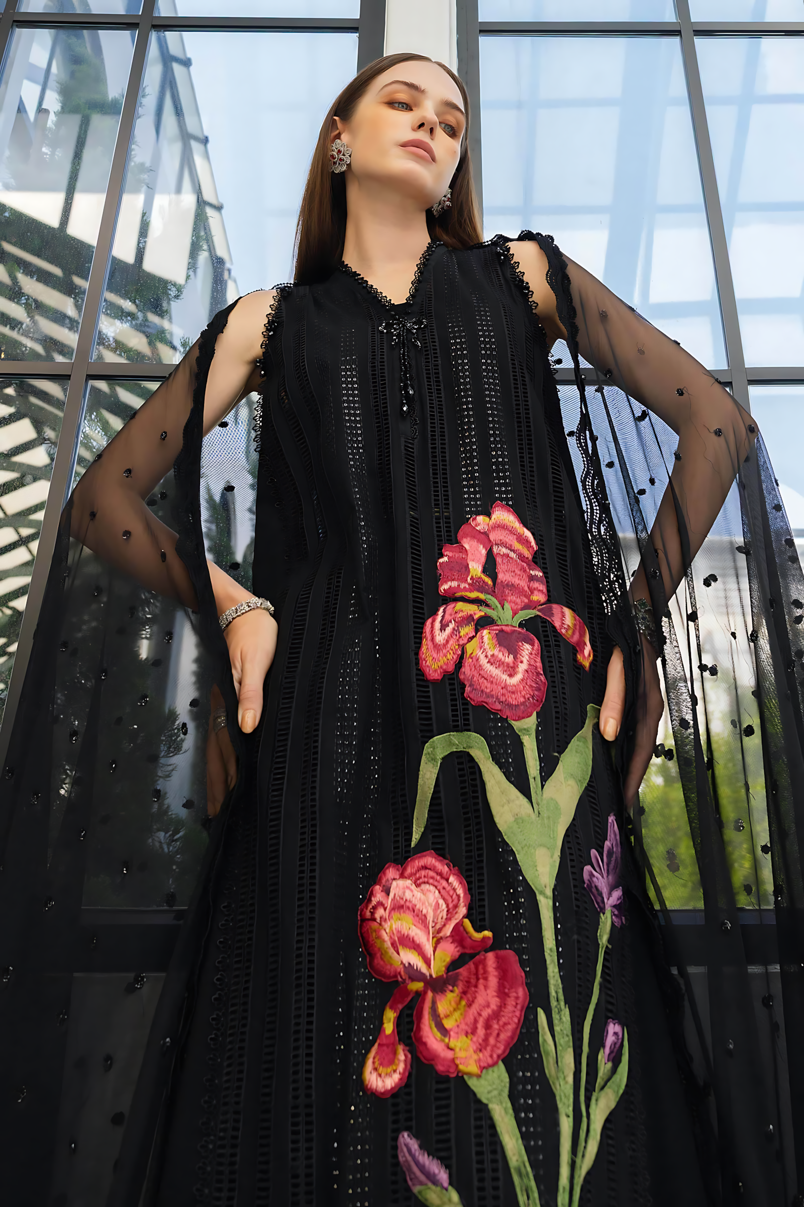Pakistani Maria B Lawn Unstitched Three Piece - Black