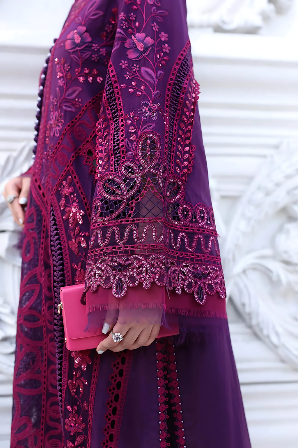 Pakistani Maria B Lawn Unstitched Three Piece - Plum Purple
